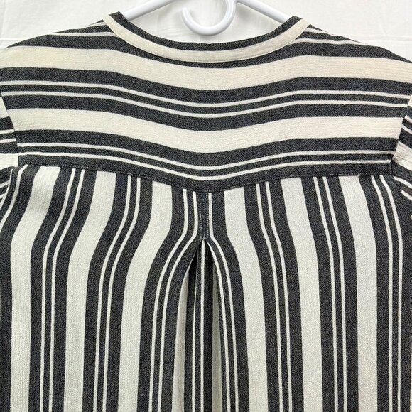 Lucky Brand Stripe Long Sleeve Button Down Shirt Women XL Gray White - Picture 4 of 10
